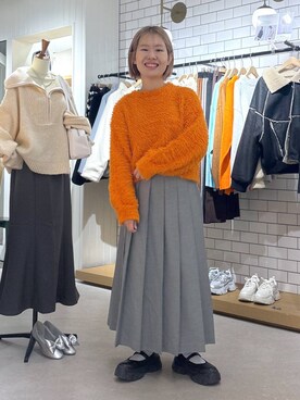 「アイテム（レッグウェア）」を使った、かとゆかさん（レディース・157cm・20代）の秋コーディネート