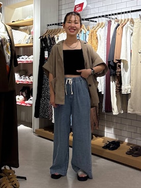 「LOWRYS FARM（ローリーズファーム）のステンレスデザインネックレス　 136325（ネックレス）」を使った、かとゆかさん（レディース・157cm・30代）の夏コーディネート