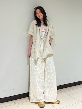 「Ungrid（アングリッド）のアイテム（ジャケット/アウター）」を使った、加藤早織さん（レディース・163cm）の春コーディネート
