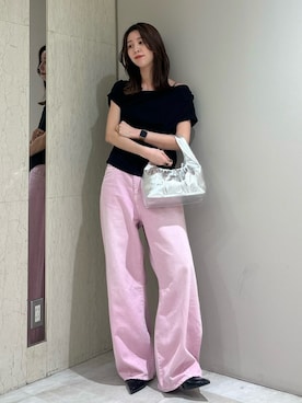 「Ungrid（アングリッド）のアイテム（バッグ）」を使った、加藤早織さん（レディース・163cm）の春コーディネート