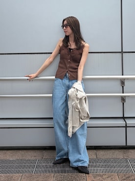 「Ungrid（アングリッド）のアイテム」を使った、加藤早織さん（レディース・163cm）の夏コーディネート