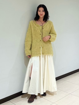 「Ungrid（アングリッド）のアイテム（カーディガン/ボレロ）」を使った、加藤早織さん（レディース・163cm）の秋コーディネート