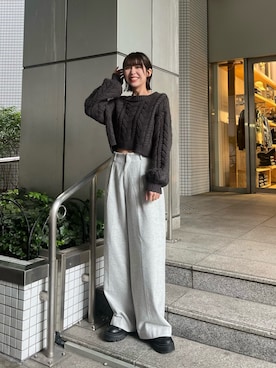 「ショートボブ」｜加藤早織さん（レディース・163cm）の冬コーディネート