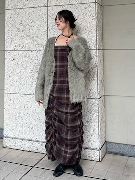 「Ungrid（アングリッド）のアイテム（カーディガン/ボレロ）」を使った、加藤早織さん（レディース・163cm）の秋コーディネート