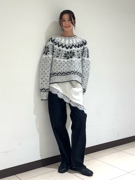 「イエベ春」｜加藤早織さん（レディース・163cm）の冬コーディネート