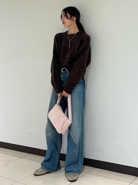 「Ungrid（アングリッド）のアイテム（ファッション雑貨）」を使った、加藤早織さん（レディース・163cm）の秋コーディネート