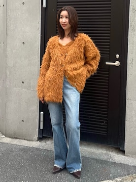 「Ungrid（アングリッド）のアイテム（デニムパンツ）」を使った、加藤早織さん（レディース・163cm）の秋コーディネート