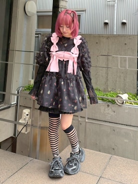 「Candy Stripper（キャンディストリッパー）のアイテム」を使った、CandyStripper_kujiさん（レディース・148cm）の春コーディネート