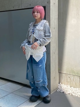 「アイテム（ボディバッグ/ウエストポーチ）」を使った、CandyStripper_kujiさん（レディース・148cm）の秋コーディネート