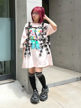 「Candy Stripper（キャンディストリッパー）のアイテム」を使った、CandyStripper_kujiさん（レディース・148cm）の春コーディネート