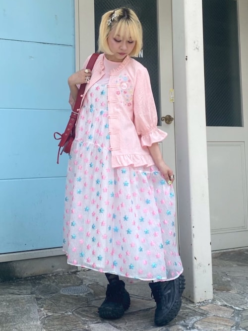 Candystripper 星柄　ワンピース Candystripper 星柄 ワンピース STAR JACQUARD SHEER ドレス