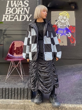 「Candy Stripper」｜「アイテム（ダウンジャケット/コート）」を使った、CandyStripper_kujiさん（レディース・148cm）の秋コーディネート