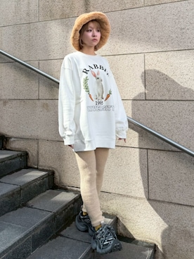 「Candy Stripper（キャンディストリッパー）のアイテム」を使った、CandyStripper_kujiさん（レディース・148cm）の冬コーディネート