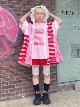 「Candy Stripper」｜「アイテム（帽子）」を使った、CandyStripper_kujiさん（レディース・148cm）の夏コーディネート