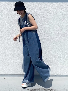 「ORiental TRaffic(ORiental TRaffic)」｜「アイテム（オールインワン・サロペット）」を使った、sumiさん（レディース・162cm）の夏コーディネート