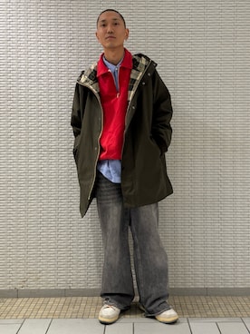 「URBAN RESEARCH」｜「アイテム（ジャケット/アウター）」を使った、江口尊将さん（メンズ・174cm）の冬コーディネート