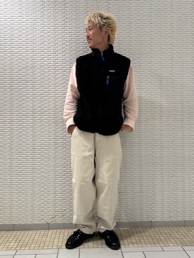 「URBAN RESEARCH DOORS（アーバンリサーチドアーズ）のpatagonia　Ms Classic Retro-X Vest（ベスト）」を使った、江口尊将さん（メンズ・174cm）の秋コーディネート
