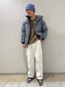 「アーバンリサーチ」｜「アイテム（その他アウター）」を使った、江口尊将さん（メンズ・174cm）の冬コーディネート