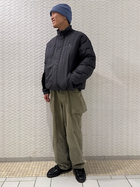 「Snow Peak（スノーピーク）の『別注』Snow Peak Apparel×DOORS　N/T Insulation Jacket（その他アウター）」を使った、江口尊将さん（メンズ・174cm）の秋コーディネート