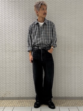 「Lee（リー）のアイテム」を使った、江口尊将さん（メンズ・174cm）の夏コーディネート