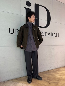 「アイテム（その他アウター、グリーン系）」を使った、江口尊将さん（メンズ・174cm）の秋コーディネート