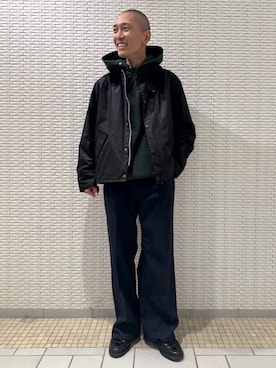 「アイテム（テーラードジャケット）」を使った、江口尊将さん（メンズ・174cm）の冬コーディネート