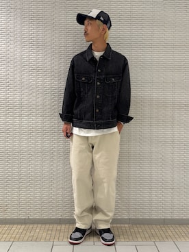 「Lee（リー）のアイテム」を使った、江口尊将さん（メンズ・174cm）の夏コーディネート