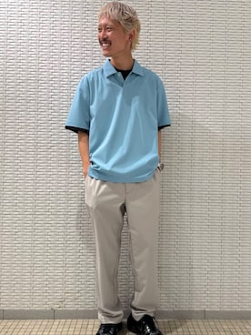 「キレイめコーデ」｜「アイテム（スラックス）」を使った、江口尊将さん（メンズ・174cm）の夏コーディネート