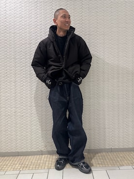 「アーバンリサーチ」｜「アイテム（その他アウター）」を使った、江口尊将さん（メンズ・174cm）の冬コーディネート