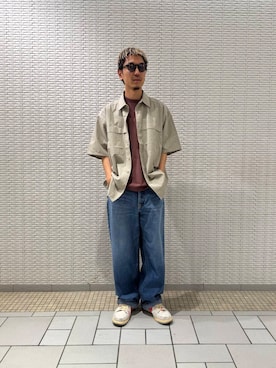 「Lee（リー）のアイテム」を使った、江口尊将さん（メンズ・174cm）の夏コーディネート