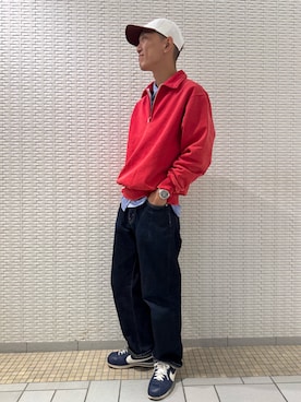 「アイテム（スウェット）」を使った、江口尊将さん（メンズ・174cm・20代）の秋コーディネート