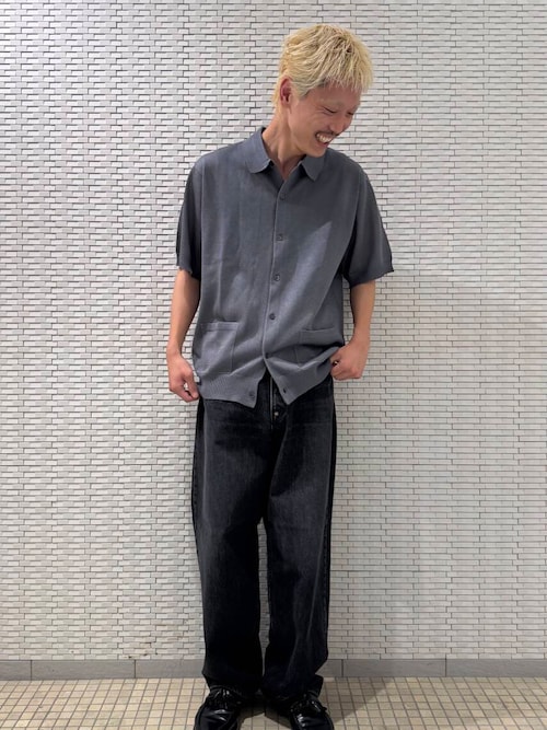 リネンライクショートスリーブシャツカーディガン
