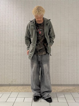 「アイテム（ナイロンジャケット）」を使った、江口尊将さん（メンズ・174cm）の夏コーディネート