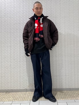 「URBAN RESEARCH」｜「アイテム（ジャケット/アウター）」を使った、江口尊将さん（メンズ・174cm）の冬コーディネート