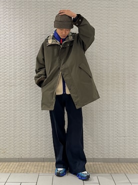 「URBAN RESEARCH」｜「アイテム（ジャケット/アウター）」を使った、江口尊将さん（メンズ・174cm）の冬コーディネート