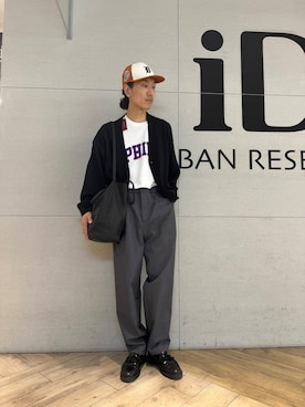 「アイテム（カーディガン/ボレロ）」を使った、江口尊将さん（メンズ・174cm）の夏コーディネート