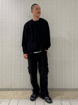 「アイテム（ノーカラージャケット）」を使った、江口尊将さん（メンズ・174cm）の春コーディネート