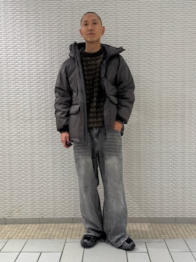 「冬アウター」｜「アイテム（その他アウター）」を使った、江口尊将さん（メンズ・174cm）の冬コーディネート