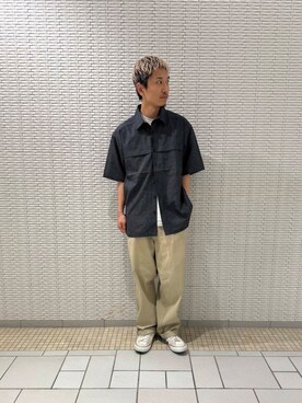 「OUTDOOR EXCHANGE（アウトドアエクスチェンジ）のアイテム」を使った、江口尊将さん（メンズ・174cm）の夏コーディネート