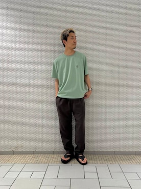 「KEEN（キーン）のアイテム」を使った、江口尊将さん（メンズ・174cm）の夏コーディネート