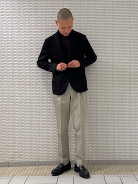 「URBAN RESEARCH」｜「アイテム（ジャケット/アウター）」を使った、江口尊将さん（メンズ・174cm）の冬コーディネート