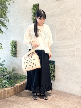 「TSUHARU by Samansa Mos2（ツハルバイサマンサモスモス）のアイテム（サンダル）」を使った、𝗮𝗻𝗻さん（レディース・153cm）の夏コーディネート