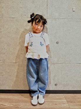 「ZARA（ザラ）のアイテム（ニット/セーター）」を使った、えみりさん（キッズ・110cm）の夏コーディネート