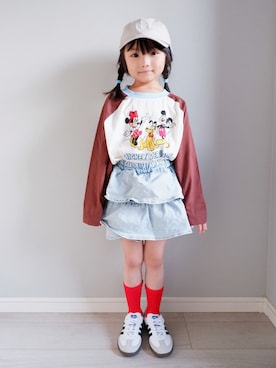 「アイテム（ソックス/靴下）」を使った、えみりさん（キッズ・110cm）の秋コーディネート