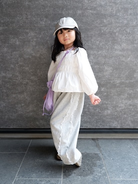 「無印良品（ムジルシリョウヒン）のアイテム（帽子）」を使った、oyasumi0712さん（キッズ・110cm）の春コーディネート