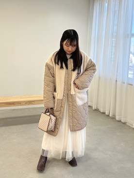 「ぽっちゃりコーデ」｜「アイテム（ノーカラーコート）」を使った、CLETTEさん（レディース・156cm）の秋コーディネート