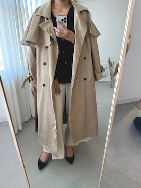 「重ね着ベストシーズン」｜「アイテム（トレンチコート）」を使った、CLETTEさん（レディース・166cm）の秋コーディネート