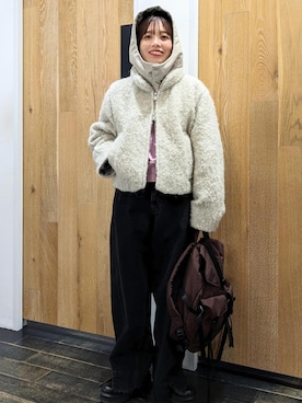 mayakatsuraさんの「アストラカンパファージャケット」を使ったコーディネート