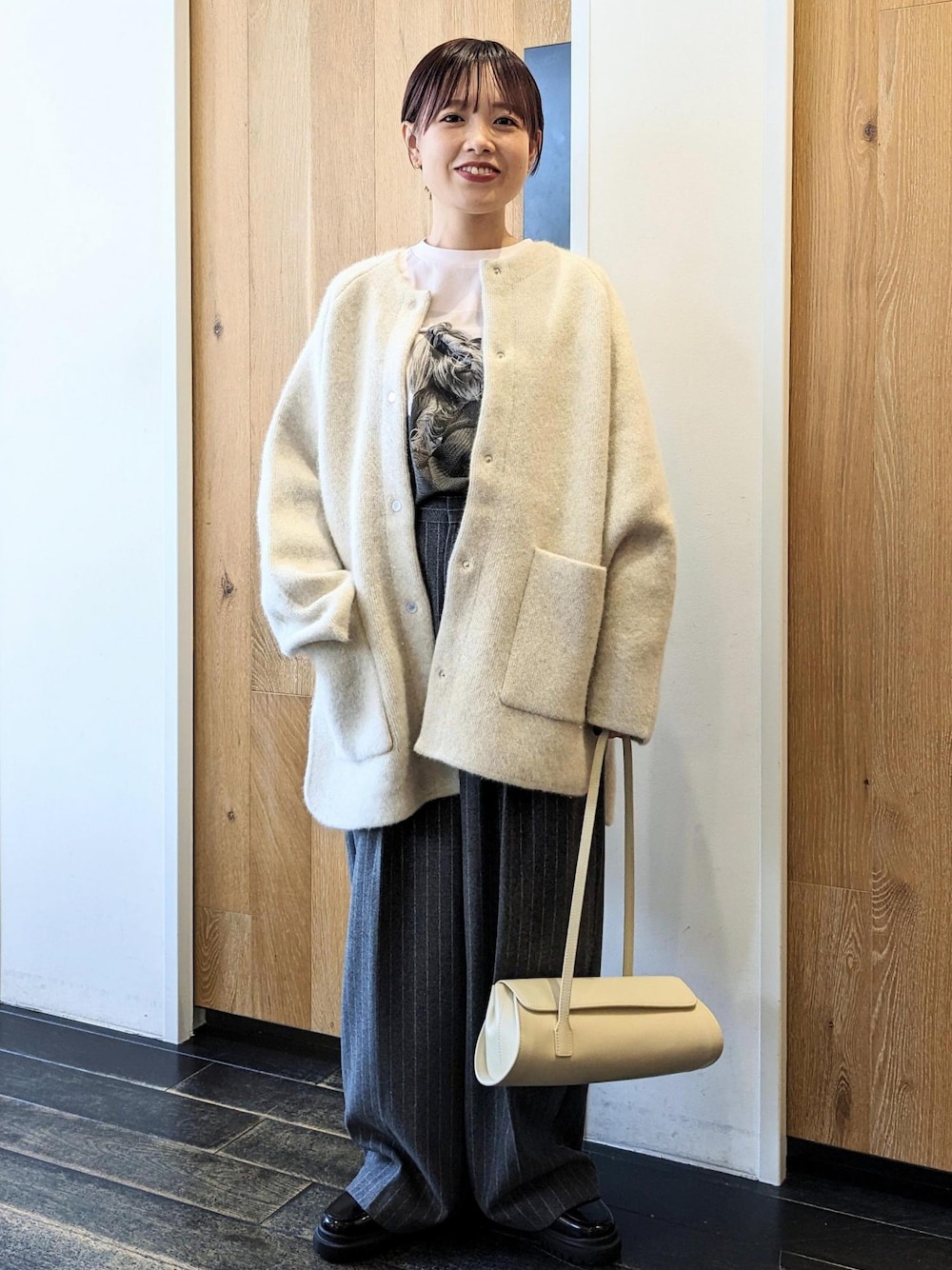 サステナブル】ダブルフェイスニットミドル丈カーディガンを使った人気