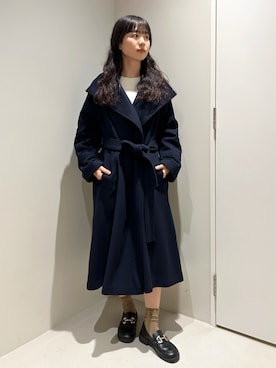 「NANO universe（ナノユニバース）のアイテム（ステンカラーコート）」を使った、マチダ　ユイさん（レディース・158cm）の秋コーディネート